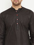 Vastramay Men's Black And White Cotton Kurta Churidar Set